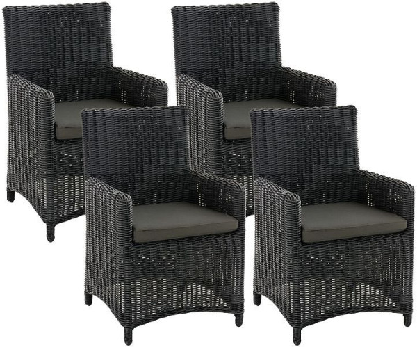 CLP 4er Set Stuhl Fontana / Sankt Marlo Anthrazit 5mm, schwarz, 328218
