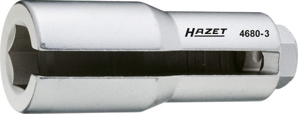 Hazet Lambda-Sonden Einsatz, Vierkant hohl 12,5 mm (1/2 Zoll), Außen-Sechskant Profil, 22 mm, Oberfläche: verchromt, Länge: 110 mm, 4680-3