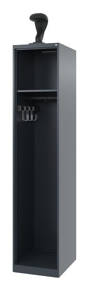 C+P Feuerwehrspind Evolo, Modell EXPERT, 1 Abteil, H1850B400T500 mm, Anthrazit, Helmhalter, 0491015-12 S10004