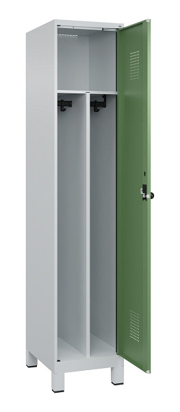 C+P Spind Evolo PLUS, mit Füßen, 1 Abteil, 1950x400x500mm, 7035/6011, Verschluss Drehriegel, 049010-12F S10010