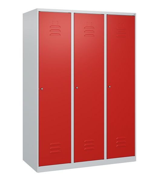 C+P Umkleidespind Classic PLUS mit Mitteltrennwand, 3 Abteile, 1700x1200x500mm, 7035/3020, Zylinderschlösser, 0800007-32F S10015