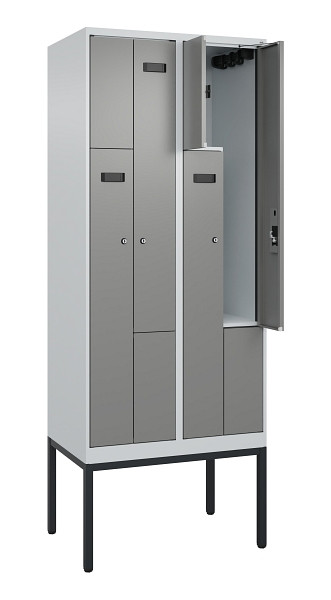 C+P Z-Spind Evolo PLUS, Gestell, 4 Fächer, 2120x800x500mm, 7035/0004, Zylinderschloss, 0490337-224 S10040