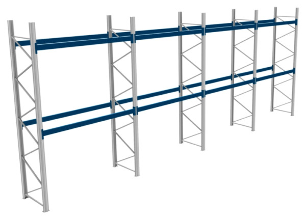 BITO Palettenregal P2 4505x1100x11400 Komplettregal, 2E, 800 RAL5010 U, 56453