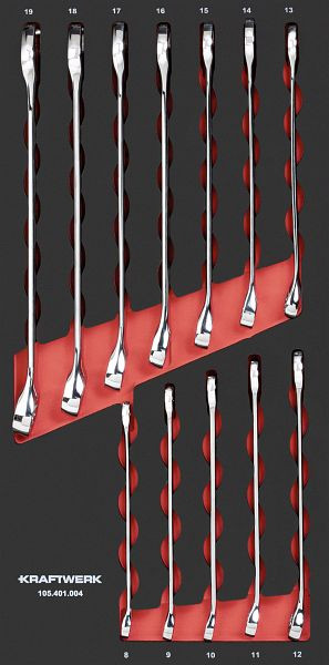 Kraftwerk PRO LINE EVA Ringmaulschlüsselsatz 12-tlg. 20x40 Einlage, 105.401.004