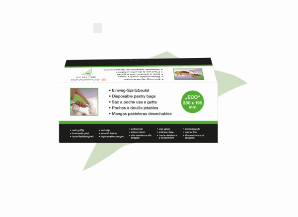 Schneider EW-Spritzbeutel, ECO, geschlossene Spitze, 350 x 195 mm, 70 µ, gerollt, Farbe grün, VE: 100 Stück/Box, 391800