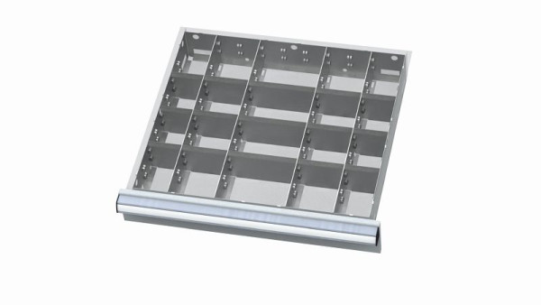 Simplaflex Metalleinteilung für Schubladen, Blendenhöhe: 100/125 mm, Innenmaß 500 x 450 mm, CL6E100MT03