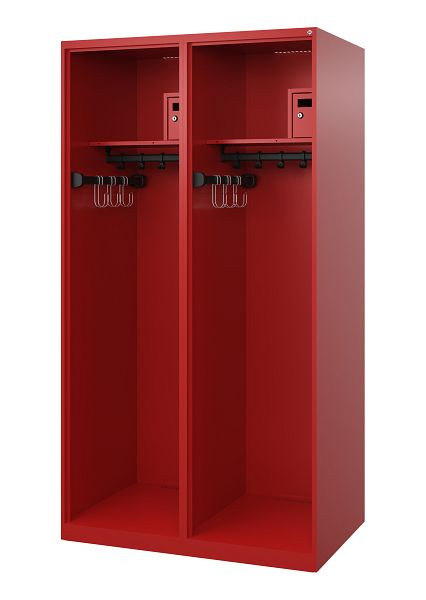 C+P Feuerwehrspind Evolo, Modell FLEXO, 2 Abteile, H1850B1000T600 mm, Feuerrot, 0493315-23 S10002