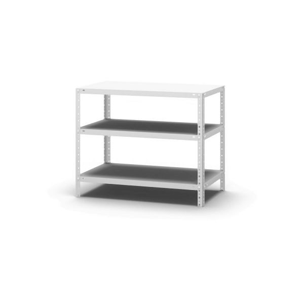 hofe Grundregal, zerlegt, 3 Böden 800 x 500 x 1000 mm, lichtgrau, Fachlast 125kg pro Boden, WKG08510L