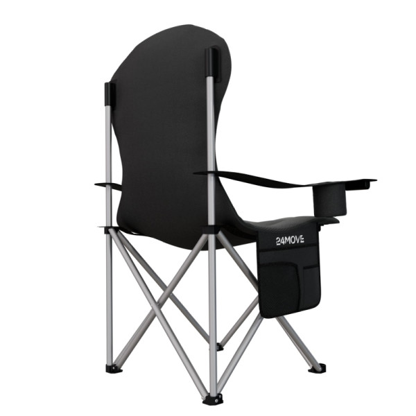24MOVE Campingstuhl Salvador faltbar Camping Klappstuhl gepolstert inkl. Tragetasche, bis 150kg belastbar, schwarz, 6100