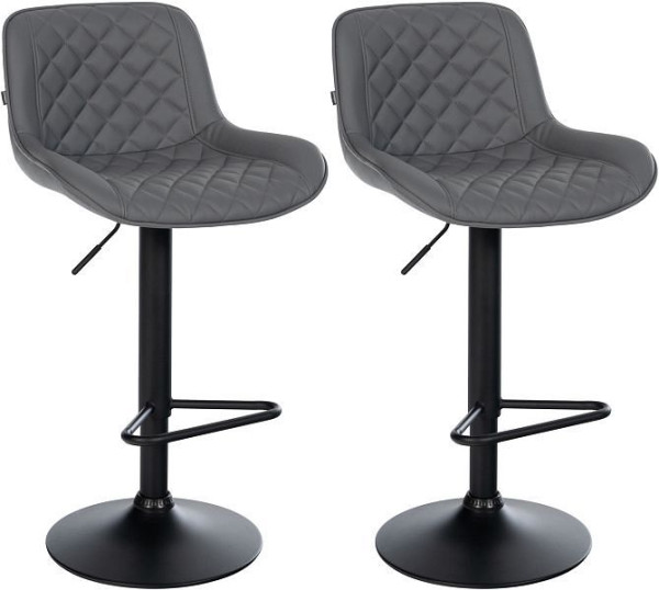 CLP 2er Set Barhocker Kasson Kunstleder, grau, 327190
