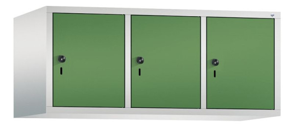 C+P Aufsatz-Garderobenschrank Evolo, 3 Abteile, H500xB1200xT500 mm, Lichtgrau/Resedagrün, 48090-32 S10011