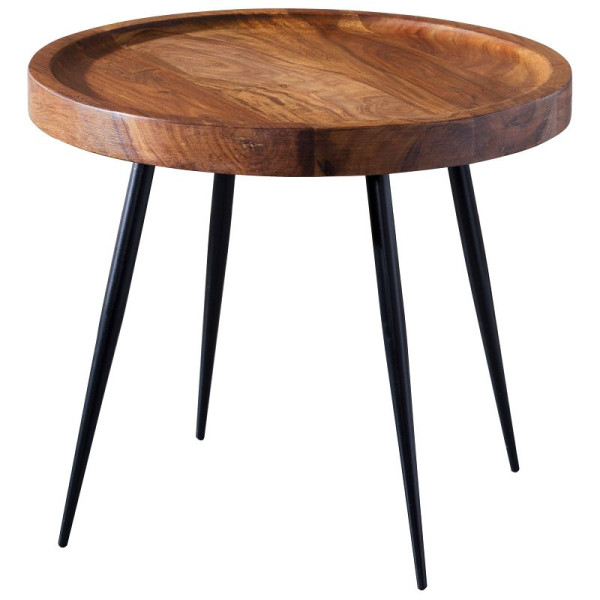 Wohnling Beistelltisch 46 x 40 x 46 cm Sheesham Holz Metall, WL5.674