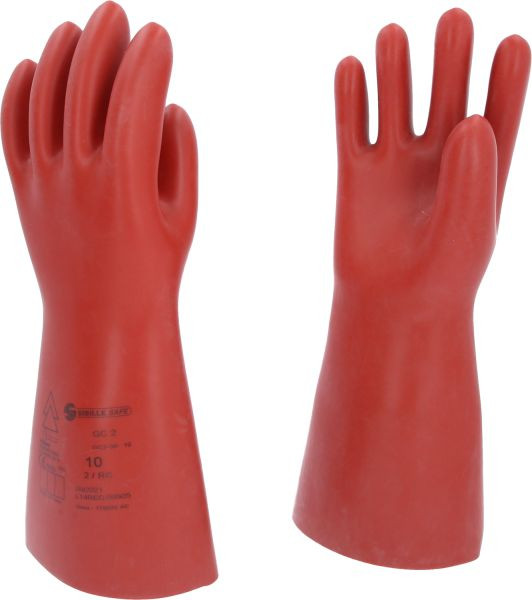 KS Tools Elektriker-Schutzhandschuh mit mechanischem Schutz, Größe 10, Klasse 2, rot, 117.0075