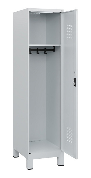 C+P Spind Evolo PLUS, Füße, 1 Abteil, 1630x400x500mm, 7035/7035, Zylinderschloss, 0490105-12 S10040