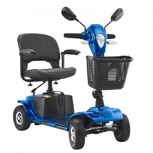 VEVOR 4-Rad-Elektromobil für Senioren, 25 km Reichweite, All-Terrain, Anti-Rutsch-Räder, 9° Steigung, 120 kg, Blau, CXZDZXC4L25KEBY5A001V2