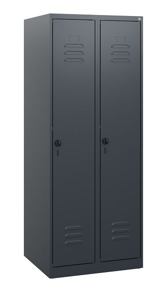 C+P Umkleidespind Classic PLUS, 2 Abteile, 1530x600x500mm, 7016/7016, Drehriegel, 0800005-20 S10006