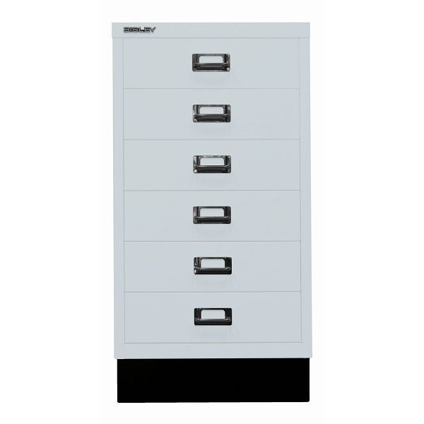 Bisley MultiDrawer™, Inkl. Sockel, DIN A3, 6 Schubladen, 145 lichtgrau antibakteriell, L29A36S145