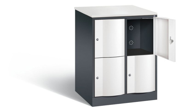 C+P XL-Schließfachschrank Resisto, H1077xB772xT640mm, Farbe: Schwarzgrau / Verkehrsweiß, 8472-273 S10039