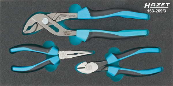 Hazet Zangen Satz, Anzahl Werkzeuge: 3, Anzahl Werkzeuge: 3, Gesamtzahl der Werkzeuge: 3, Ersatzteil: 163-269L, Zubehör: 165-L, 163-269/3