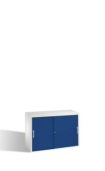C+P Sideboard mit Schiebetüren Acurado, H720xB1000xT400mm, Farbe: Lichtgrau / Enzianblau, Bügelgriff, 2 OH, 5725-00 S10027