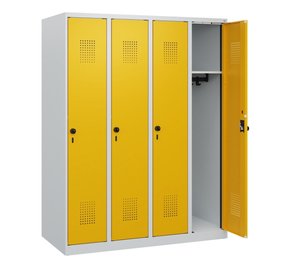 C+P Spind Evolo PLUS, 4 Abteile, 1530x1200x500mm, 7035/1004, Drehriegel, 0490005-40 S10000