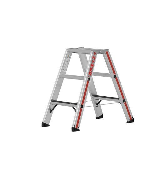 HYMER Stufenstehleiter R13, beidseitig begehbar, 2x3 Stufen, Länge 0,77 m, 862406