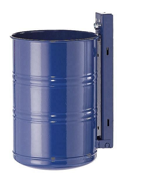 Renner Abfallbehälter ca. 20 L, ungelocht, zur Wand- und Pfostenbefestigung, feuerverzinkt und pulverbeschichtet, kobaltblau, 7003-01PB 5013