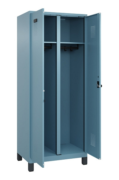 C+P Schwarz-Weiß-Spind Evolo PLUS, mit Füßen, 2 Abteile, 1950x800x500mm, 0010/0, Drehriegel, 049012-22 S10021