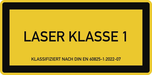 Moedel LASER KLASSE 1 DIN 60825-1, Textschild, Folie, 105x52 mm, 59705
