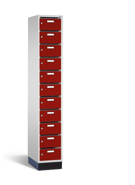 C+P Verteilerschrank Intro, H1950xB320xT490mm, Farbe: Lichtgrau / Rubinrot, 8170-111 S10003