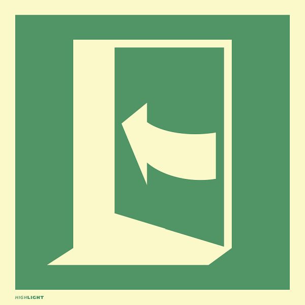 Moedel Tür öffnet durch Drücken auf der linken Seite, Folie, nachleuchtend, 160-mcd, 100x100mm, 104350