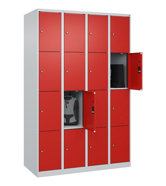 C+P Schließfachschrank Evolo PLUS, 16 Fächer, 1850x1200x500mm, 7035/3020, 049000-404 S10005