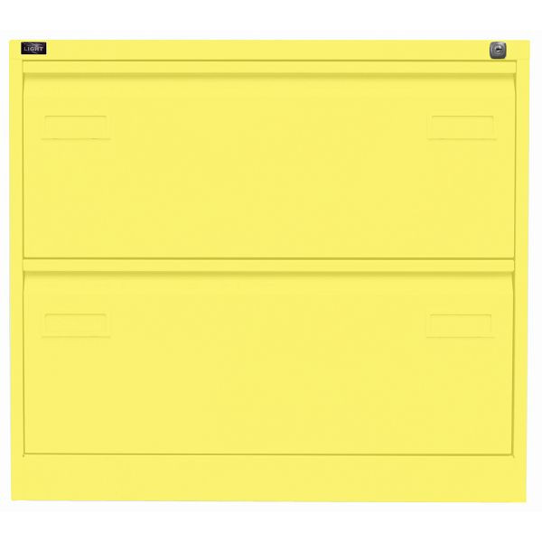 Bisley LIGHT Hängeregistraturschrank LIGHT, doppelbahnig, 2 HR-Schubladen, 641 zinkgelb, CDF2641