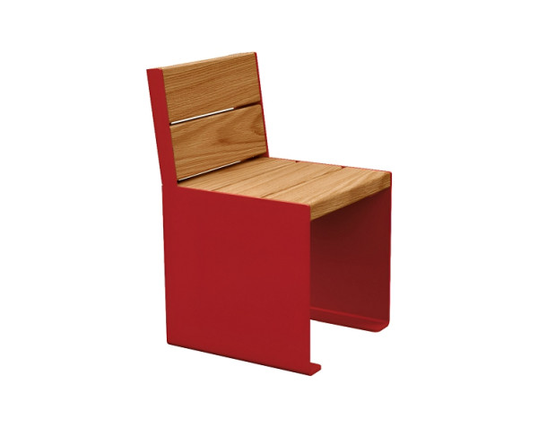 Procity Stuhl Kube. Mit Rückenlehne, Stahl & Holz, helle Eiche/RAL 3004, 306394.3004.CHEC