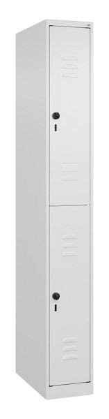 C+P Doppelstöckiger Spind Classic PLUS, 1850x250x500mm, 9016/9016, Drehriegel, 080300-19 S10012