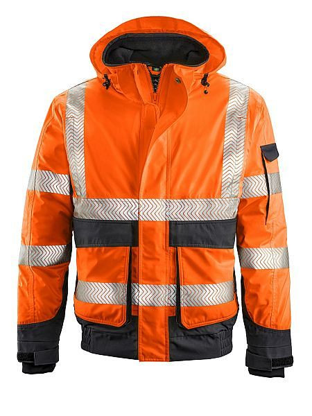 4PROTECT Warn-Wetterschutz-Blouson NEWARK, Farbe: leuchtorange/grau, Größe: L, 3411-L