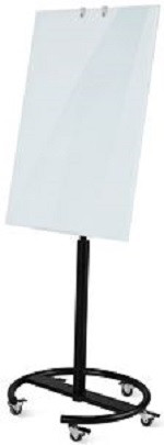 Twinco TWIN Mobile Flipchart Glas-Whiteboard, Weiß / schwarz, 600 x 900 mm, 5642-2