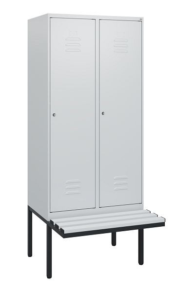 C+P Umkleidespind Classic PLUS, 2 Abteile, 1950x800x815mm, 7035/7035, Zylinderschlösser, 0800405-22 S10054
