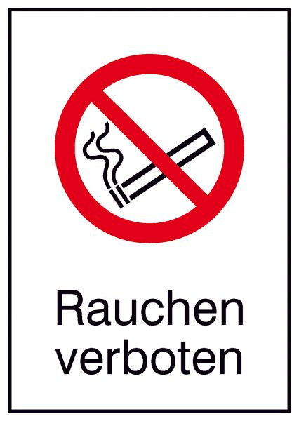 SafetyMarking Verbots-Kombischild, Rauchen verboten, BxH 10,5x14,8 cm, Folie, selbstklebend, 21.A6030