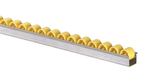BS Rollen Röllchenleiste mit Normalröllchen Durchmesser 28 mm, Teilung 100 mm, 415.003