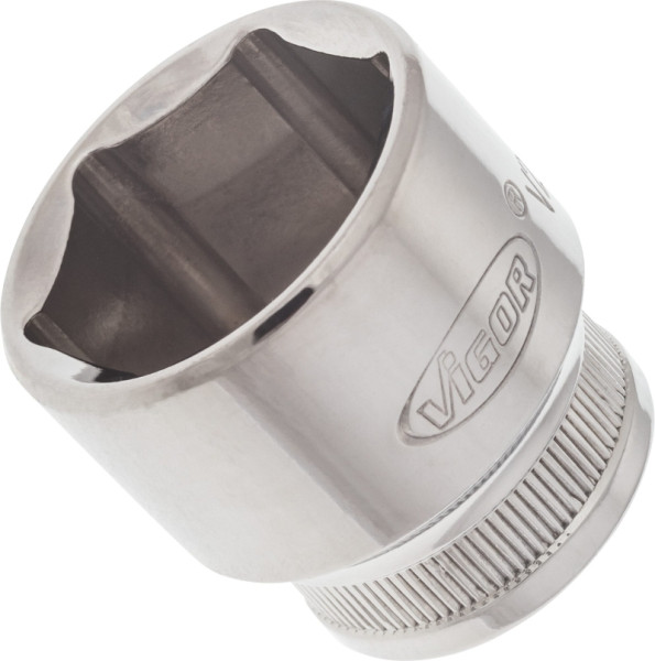 VIGOR Steckschlüsseleinsatz, Vierkant hohl 10 mm (3/8 Zoll), Außen-Sechskant Profil, 24 mm, V2261N