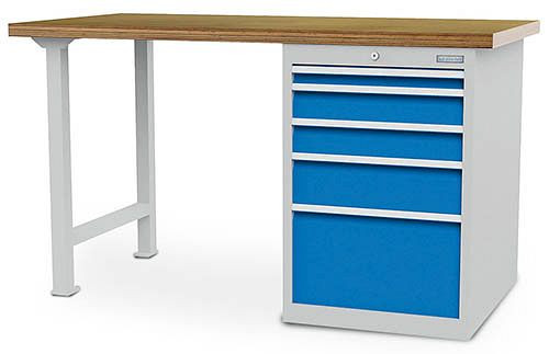 Bedrunka+Hirth Reihenwerkbank R 18-24, 1x50 VA, 2x100 EA,1x150VA, 1x300VA, Schubladen-Vollauszug 100%, 2000 x 750 x 859 mm, 03.20.580.5V