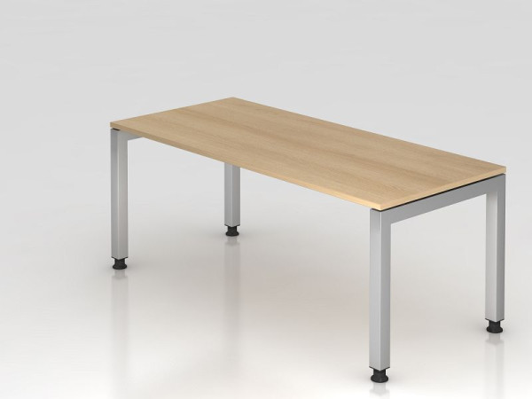 Hammerbacher Schreibtisch U-Fuß eckig 180x80cm Eiche, Rechteckform, schwebende Platte, VJS19/E/S