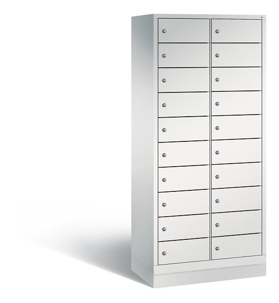 C+P Schließfachschrank Evolo, 20 Fächer, H1800xB810xT500 mm, Grau, 48020-2210 S10206