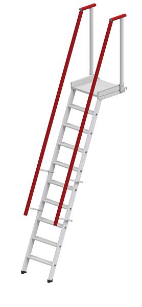 HYMER Stufenaufstieg mit Plattform, Anstellwinkel 68°, 10 Stufen, Länge 2,45 m, 806010