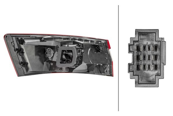 HELLA Heckleuchte, LED, äusserer Teil, für u.a. Skoda Superb III (3V3), ECE/CCC, für Linksverkehr/für Rechtsverkehr, links, 2SK 354 832-031