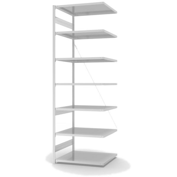 hofe AntiBac Anbauregal, zerlegt, 7 Böden 3000 x 800 x 1000 mm, Antibakterielle Beschichtung in weiß (ähnlich RAL 9016), HKA30810ANT