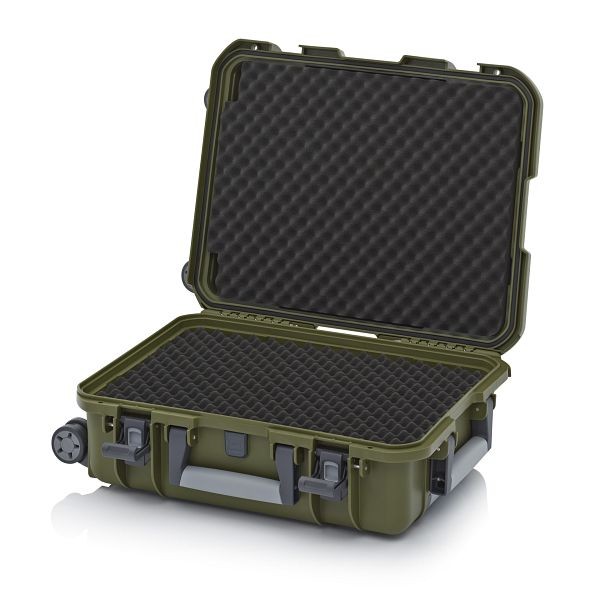 Auer Schutzkoffer Pro Trolley, Olivgrün, ohne Schloss, Noppenschaumpolster, CP 5422 B3-6003
