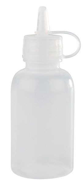 APS Quetschflasche -MINI-, Ø 3,5 cm, Höhe: 9,5 cm, 0,05 Liter, Polyethylen, transparent, mit Schraubdeckel, Verschlusskappe, VE: 4 Stück, 93226