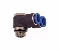 Riegler Y-Winkelsteckverschraubung mit Außensechskant, drehbar, Außengewinde zylindrisch mit O-Ring (NBR), 109626